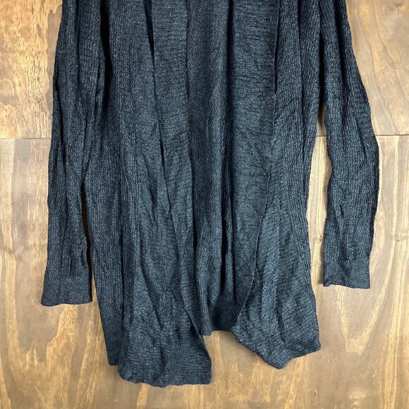 Ann Taylor LOFT Womens Sweater Charcaol Cardigan Camel Hair Blend Open Front L - Picture 3 of 12